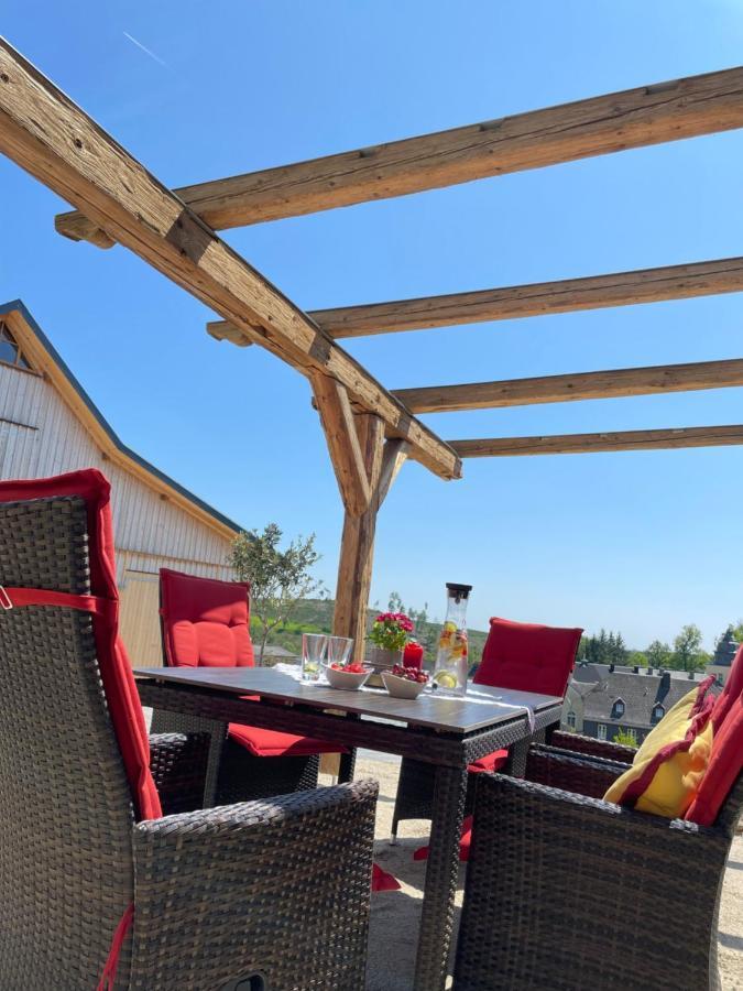 Chalet-Ferienwohnung Giebeltraum, 115 Qm, Wellness/Fitness/Sauna - Bergroedelhof Feilitzsch المظهر الخارجي الصورة